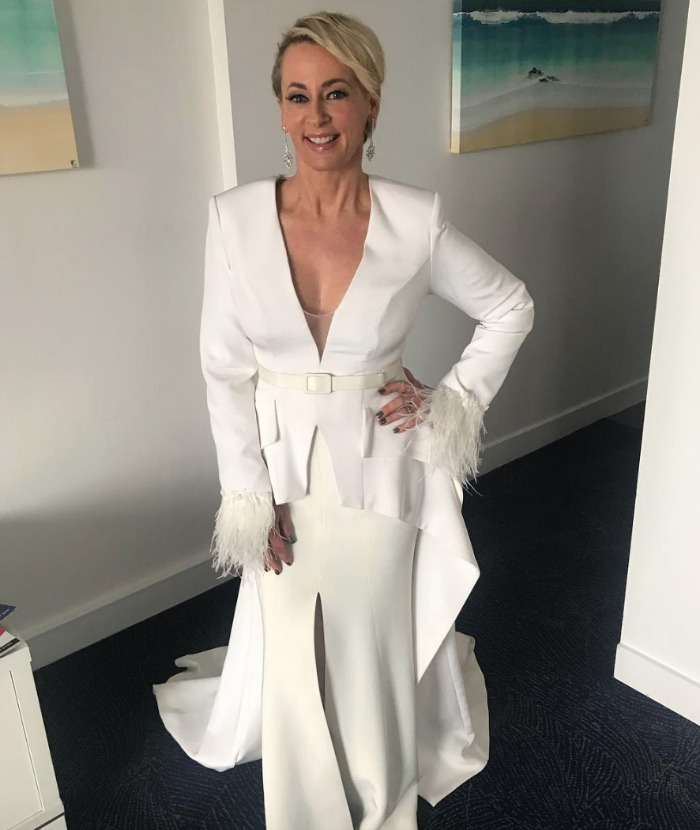 Amanda Keller went for all out glamour in white. Source: Getty.