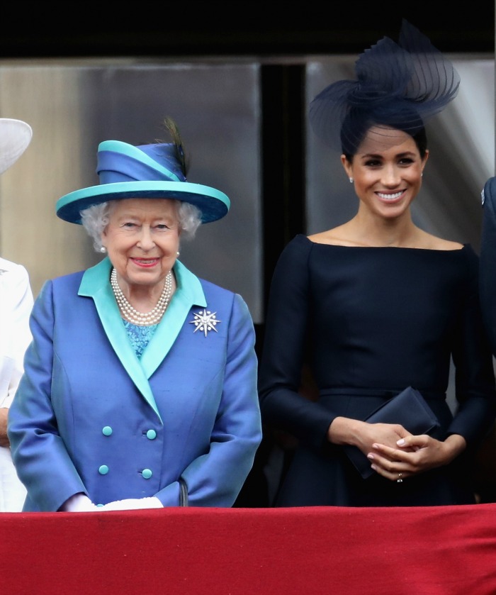 Meghan took prime position next to the Queen at the RAF 100th anniversary.