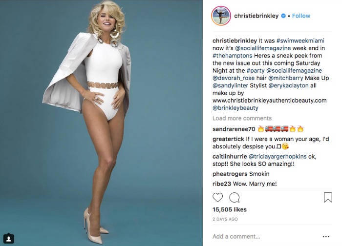 Christie Brinkley looked smoking hot in a preview photo from a Social Life Magazine shoot that will appear in Saturday's edition. 