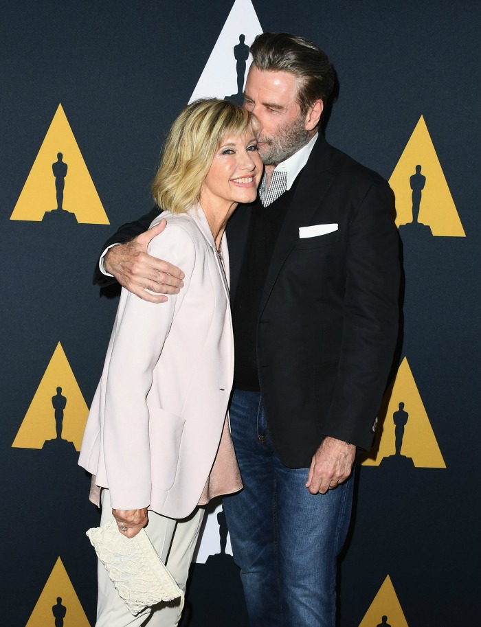 Olivia Newton-John and John Travolta have walked the red carpet to celebrate 40 years of Grease.