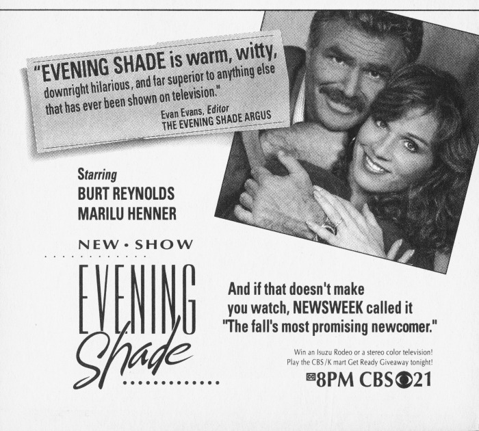 A promo for Evening Shade.