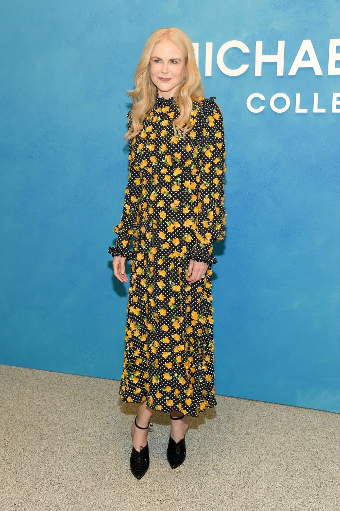 Nicole Kidman looked radiant in a floral frock at the Michael Kors show