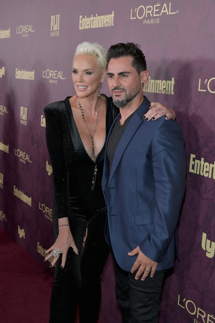 Brigitte Nielsen and Mattia Dessi at the the 2018 Pre-Emmy Party.