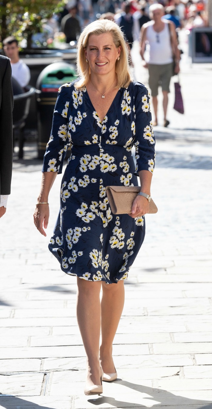 Sophie Wessex looked gorgeous in a summery floral dress during a visit to the Daniel Department Store. 