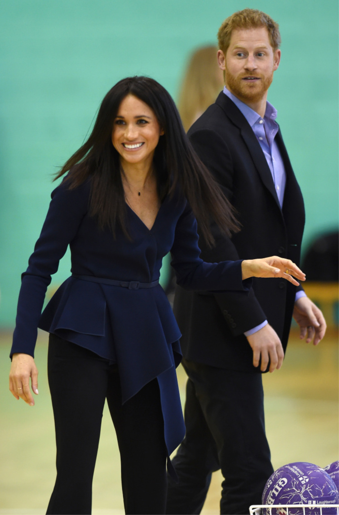 The royal couple went head to head in a netball shootout. Source: Getty.