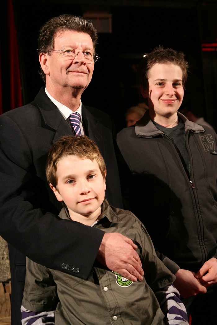 Samuel pictured in 2008 with his father and younger brother Raphael. Source: Getty.