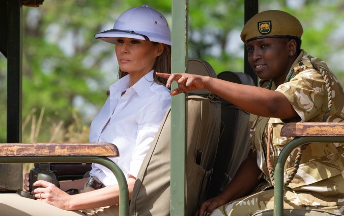 Controversial? Melania Trump has come under fire for her latest outfit choice in Africa.