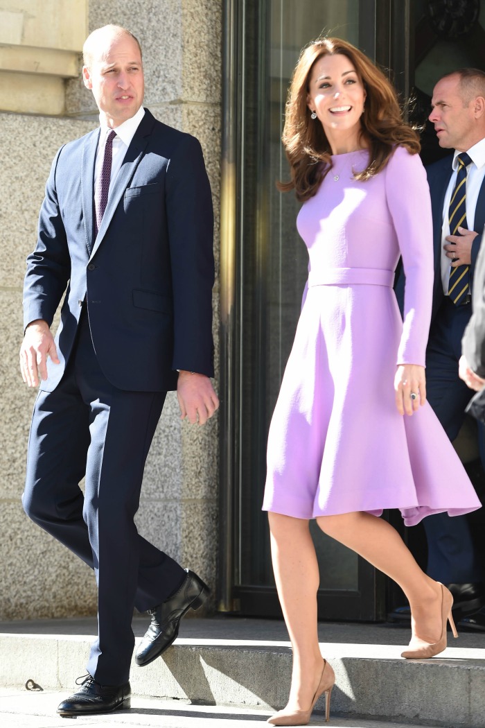 Catherine glowed in a pretty lilac dress. Source: Getty.