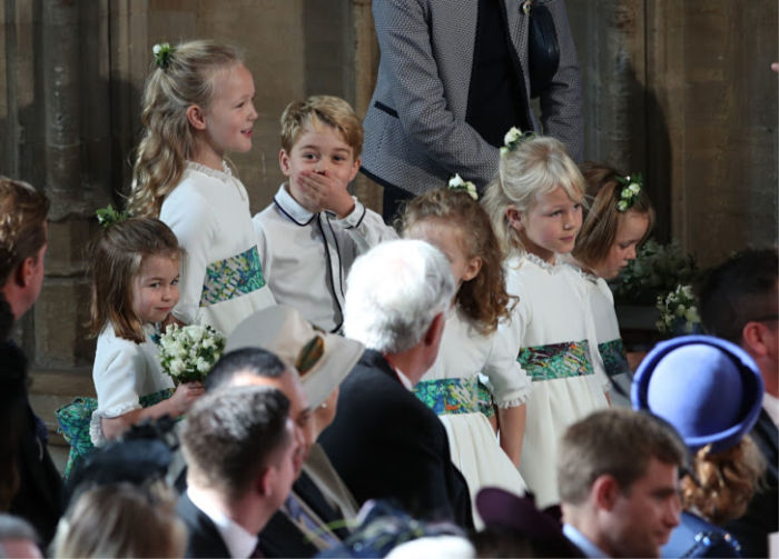 Lady Louise Windsor, 14, and Viscount Severn, 10, acted as special attendants. Source: Getty.