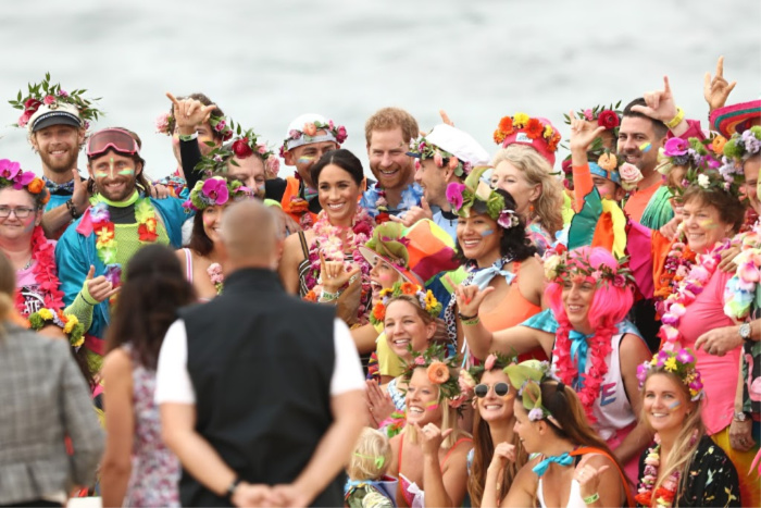 The Duke and Duchess were all smiles as they met with locals. 