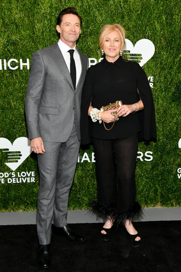 Gone wild: Deborra-lee Furness rocks black feathered sheer pants