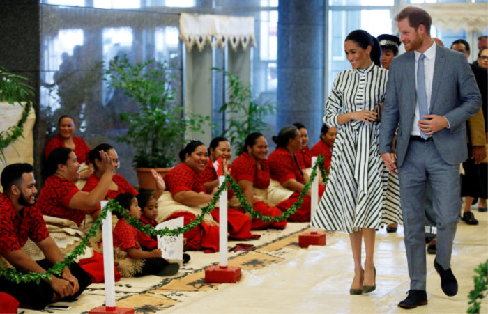 The couple were greeted by 50 civil servants. Source Getty