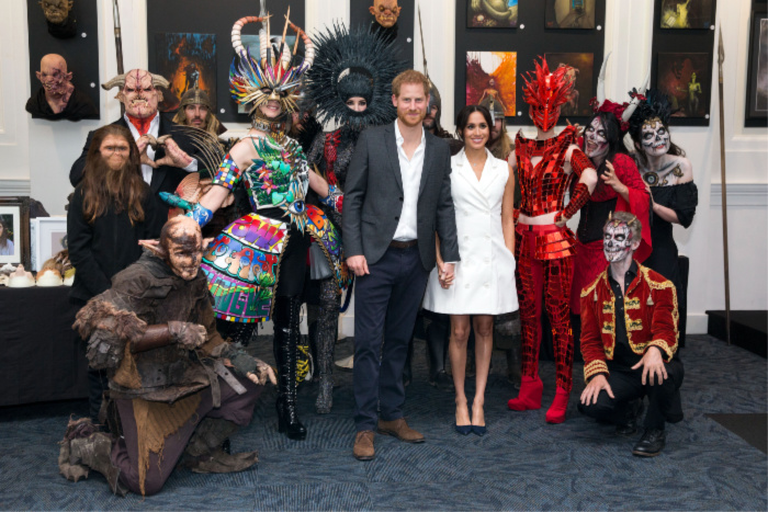 Prince Harry and Meghan looked glamorous as they visited Courtney Creative on Monday night to celebrate Wellington's thriving arts scene. 