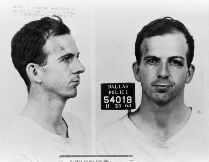 Dallas Police Department mugshots of Lee Harvey Oswald following his arrest. Source: Getty.
