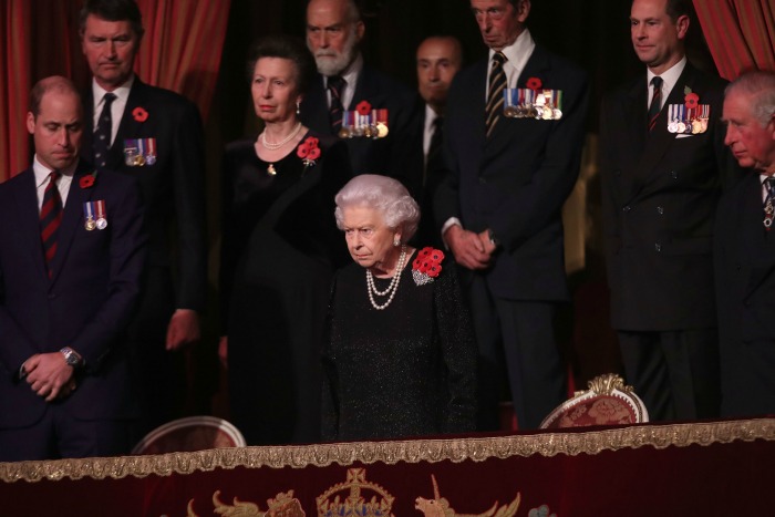 The Queen was surrounded by family at the event. Source: Getty.