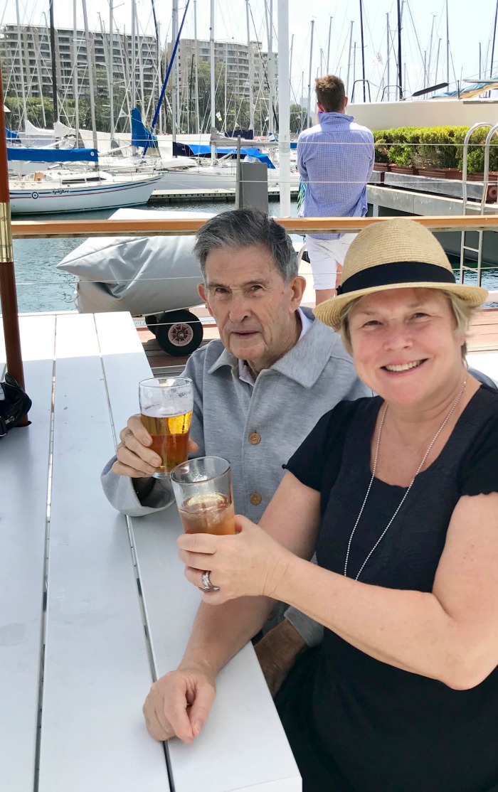 Jono's wife Margot and her father Peter. Source: Jono Coleman (supplied).