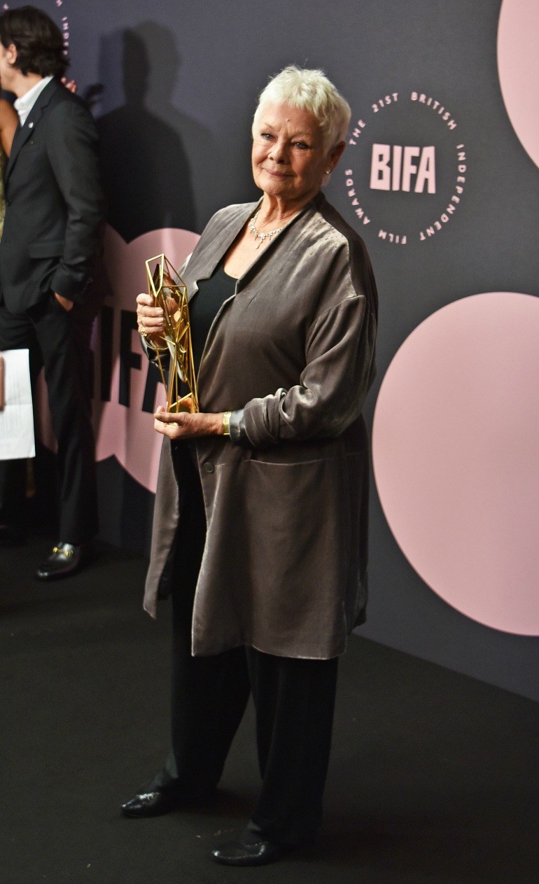 Judi Dench stunned at the 21st British Independent Film Awards on Sunday. Source: Getty