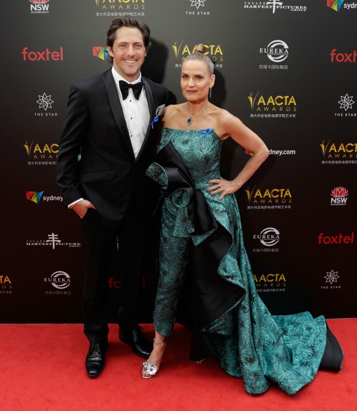 Shaynna Blaze posed alongside Charlie Albone on the red carpet. Source: Getty.