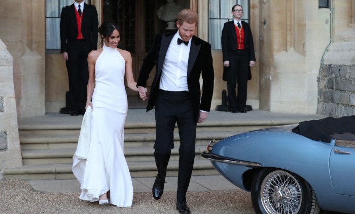 Meghan stunned in head-to-toe white at her wedding reception in May. Source: Getty.