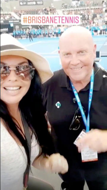 Schapelle Corby poses with body guard John McLeod at Brisbane International. 