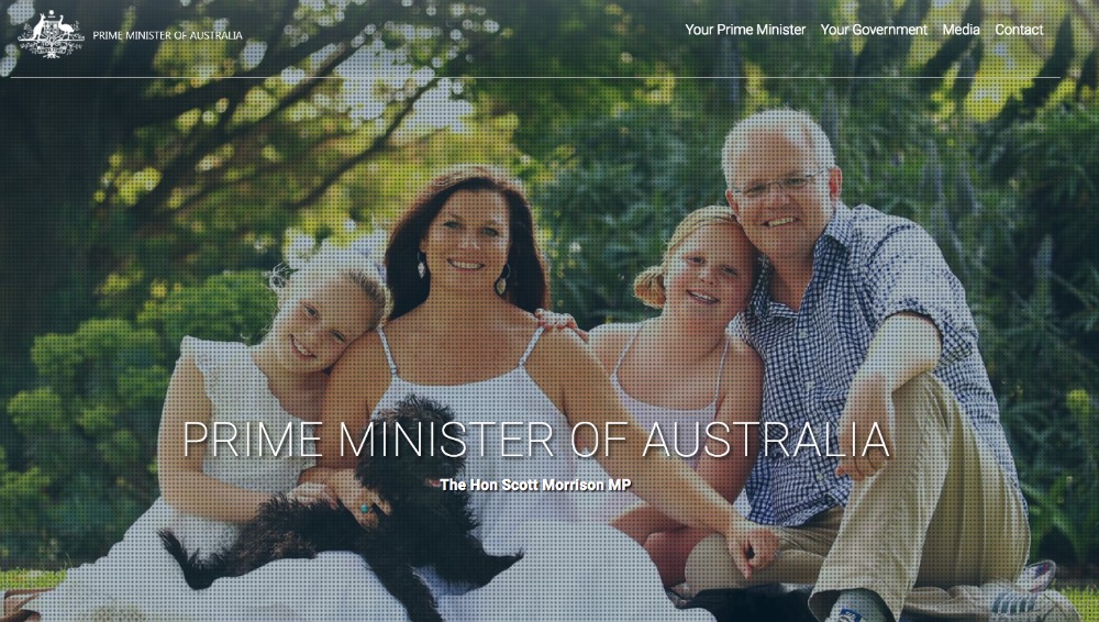 The image has since been replaced with the original photo on the Aussie PM's website. Source: www.pm.gov.au.