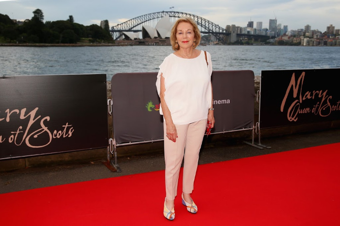 Ita Buttrose looked glam a the premiere of movie Mary Queen Of Scots in Sydney. 