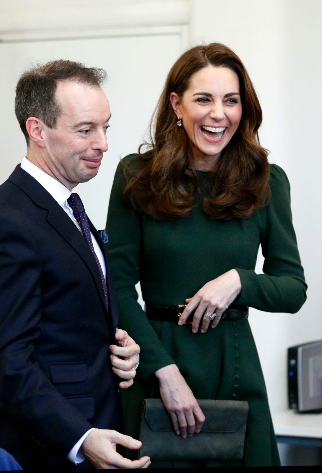 The duchess was left in fits of giggles inside. Source: Getty.