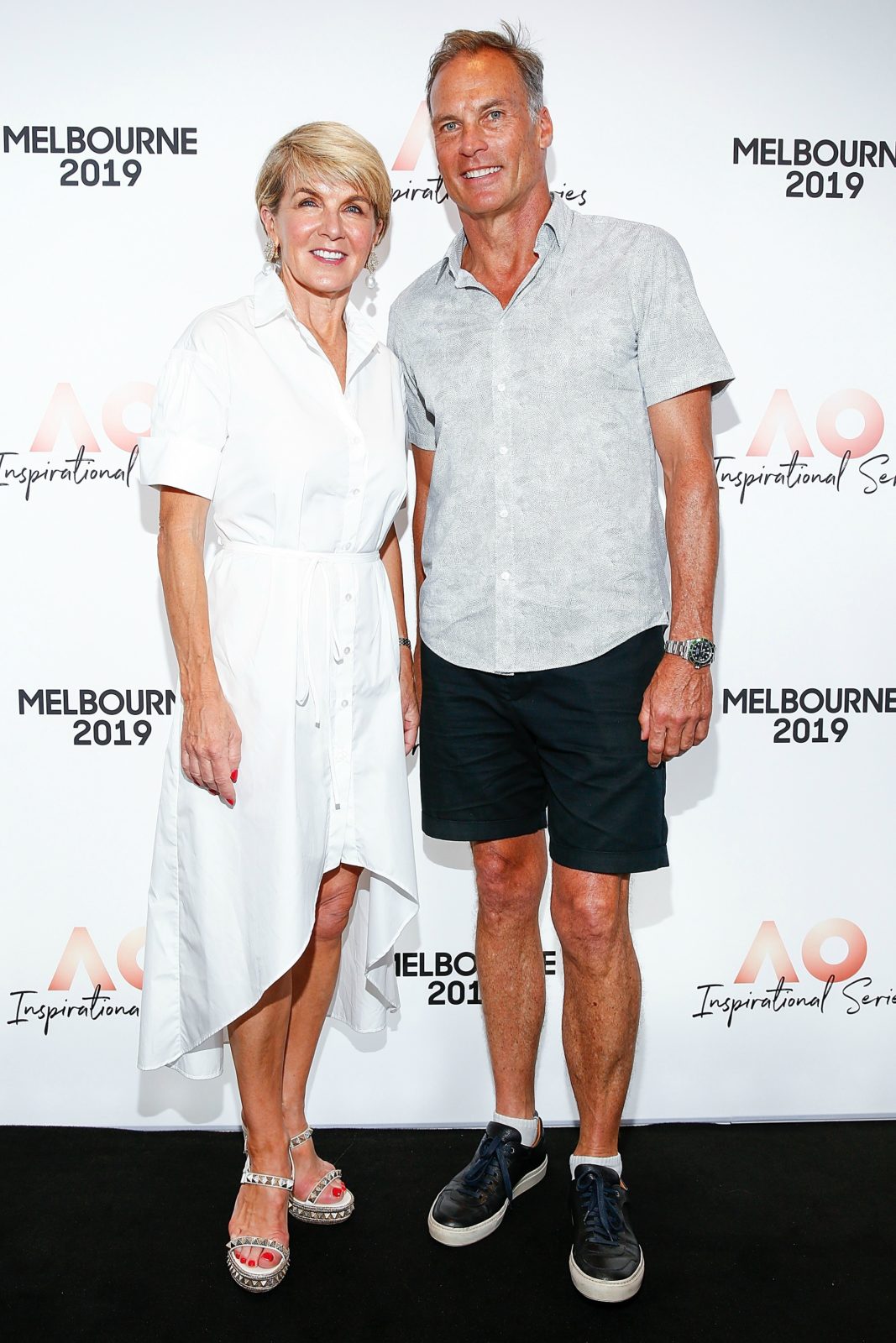 Julie Bishop and her partner David Panton. Source: Getty.