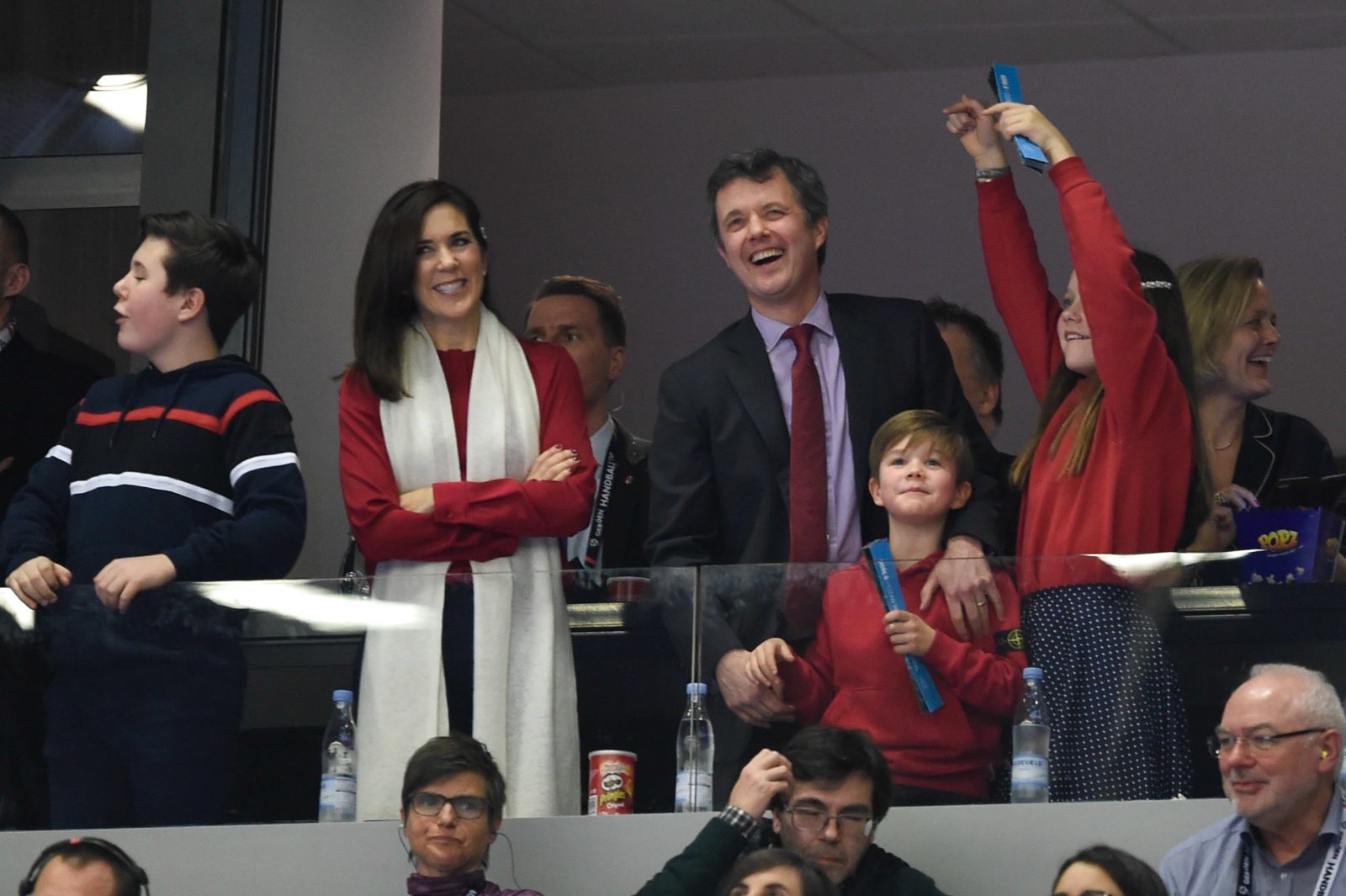 The whole royal family got into the spirit of the match. Source: Getty.