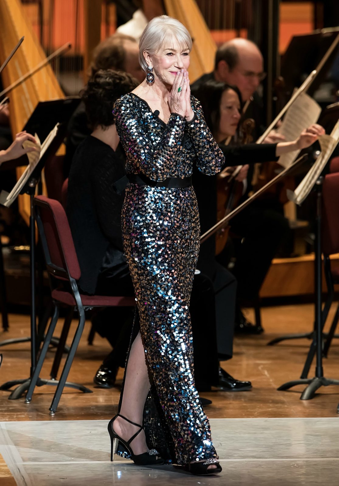 Helen Mirren looked stunning in sequins. Source: Getty.