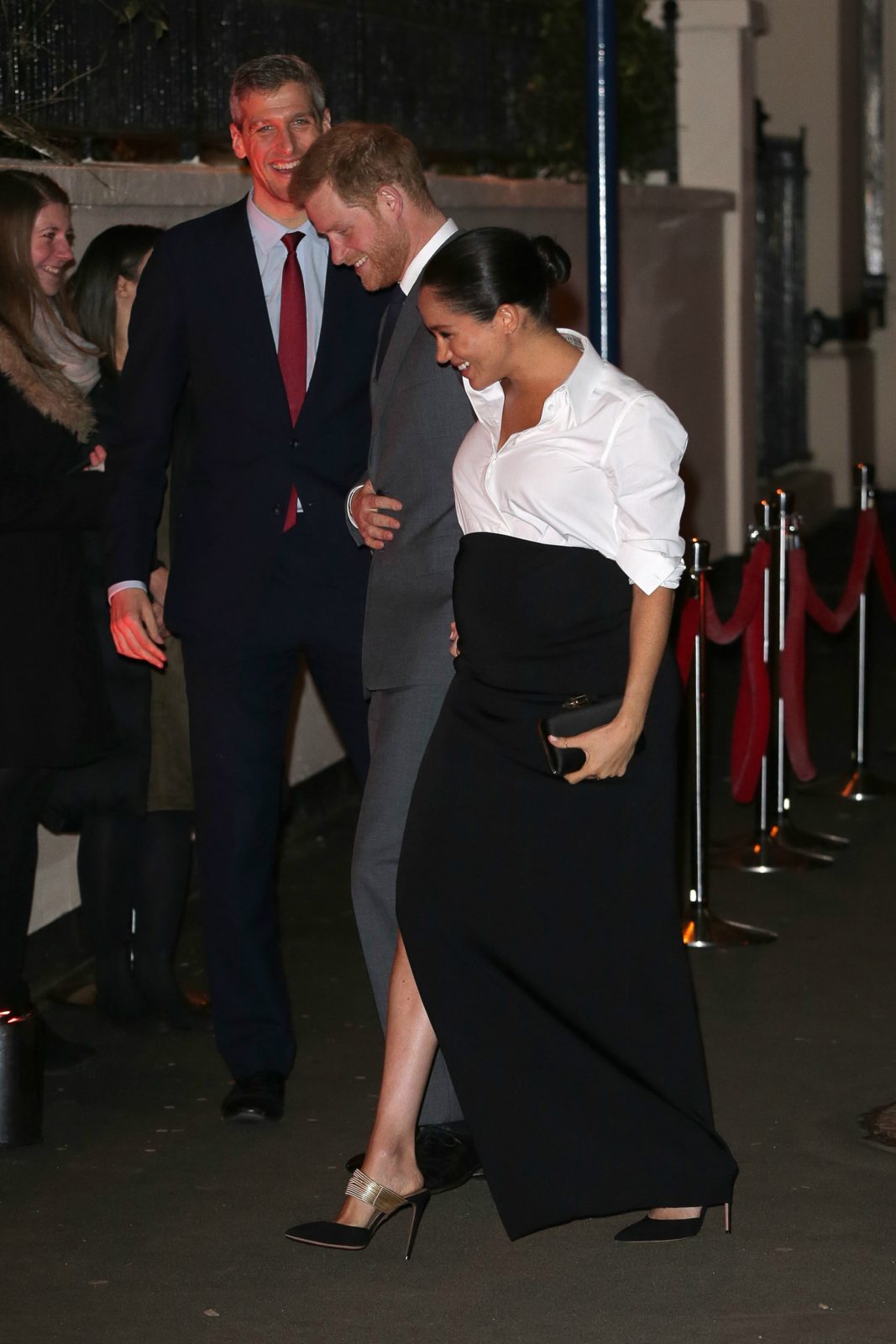 Meghan showed off her growing baby bump. Source: Getty.