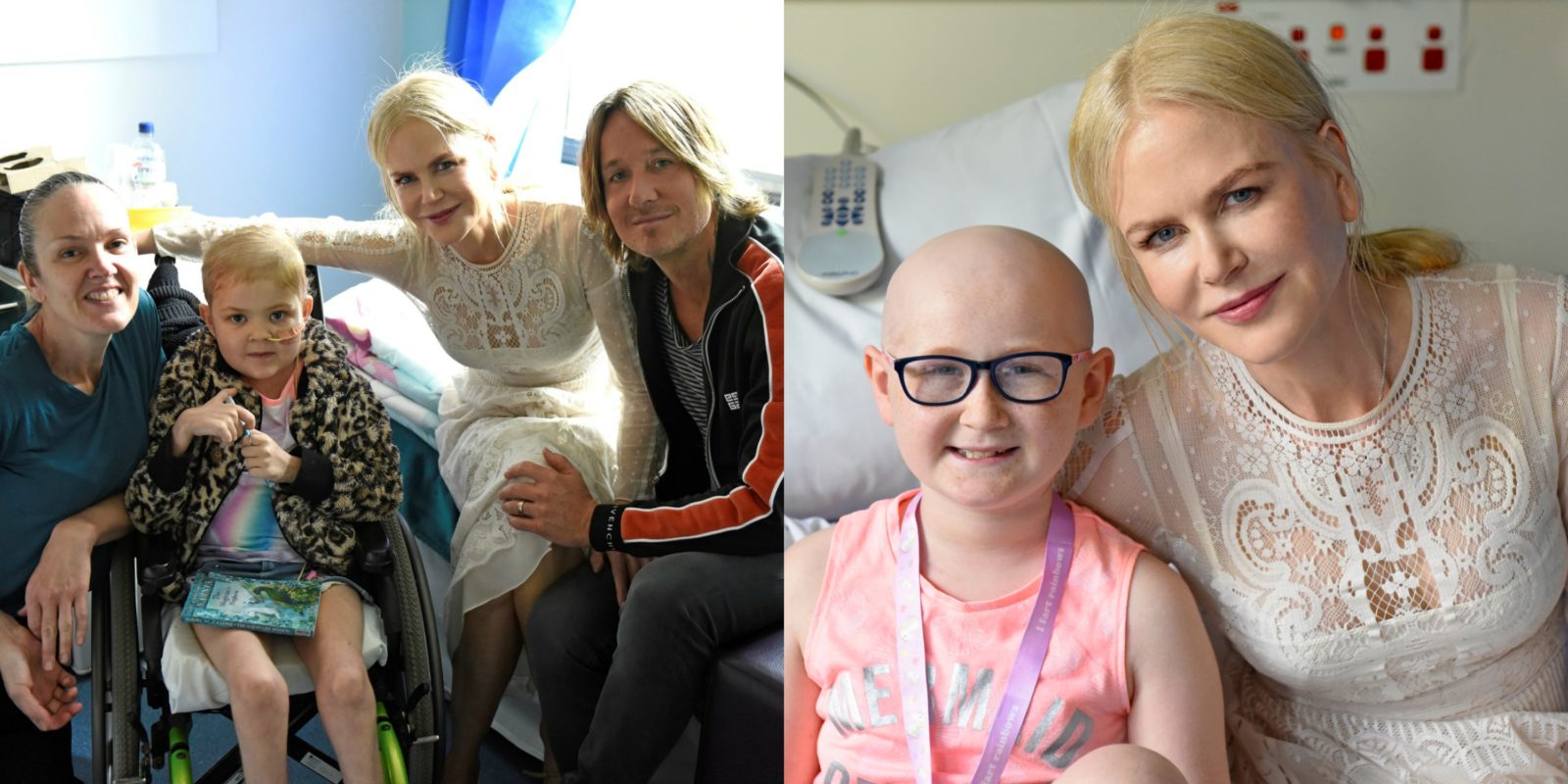 Nicole Kidman and Keith Urban posed for photos with patient Lona and her mum, as well as patient Kayla.