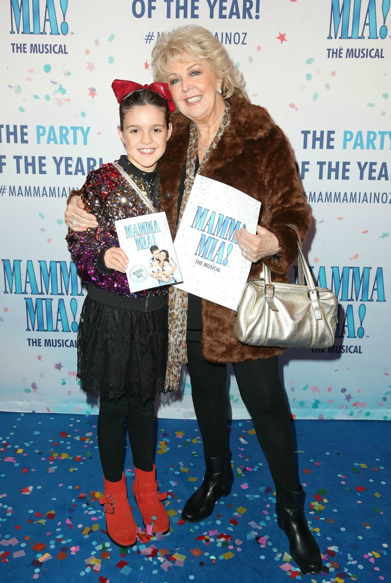 Patti Newton enjoyed an outing with granddaughter Eva at the opening night of Mamma Mia! 