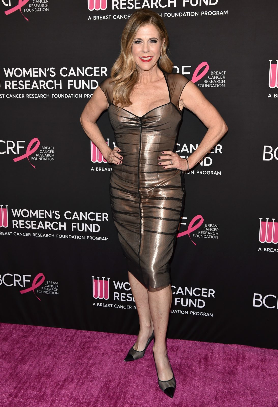 Rita Wilson turns up the heat in metallic figure-hugging dress - Starts at  60