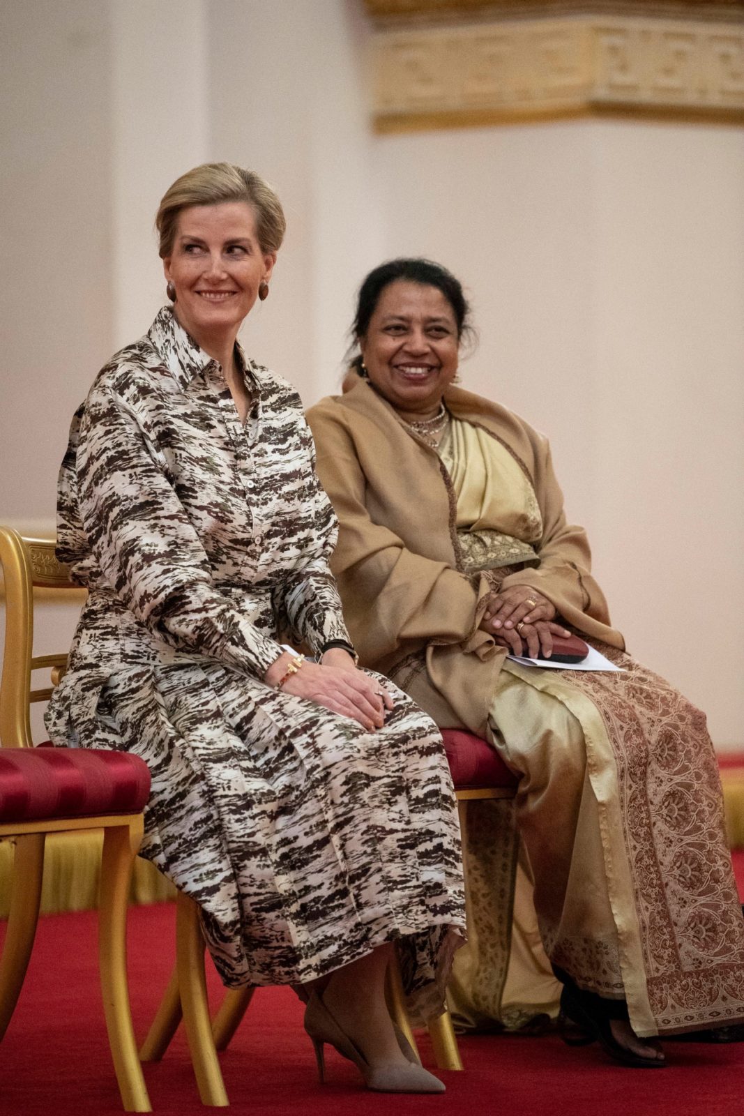 Sophie looked effortlessly chic as she hosted a reception for International Women's Day at Buckingham Palace on Friday. Source: Getty