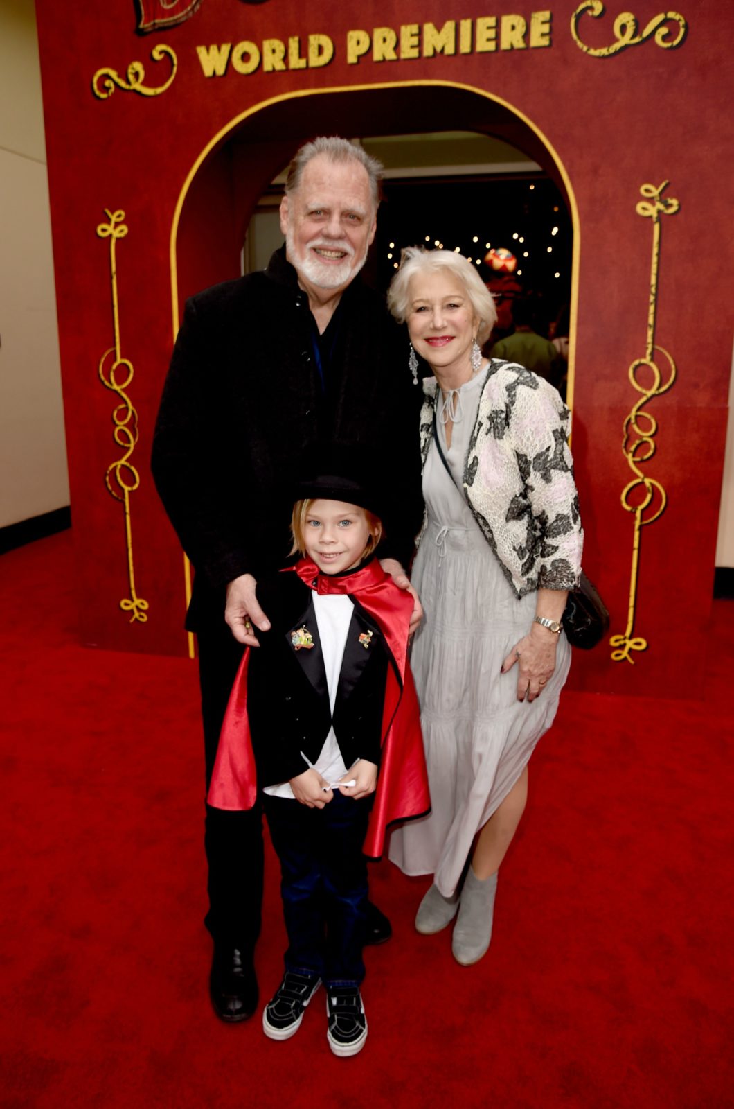 Helen Mirren was all smiles as she stepped out with her husband Taylor Hackford and darling grandson Waylon on Monday. Source: Getty