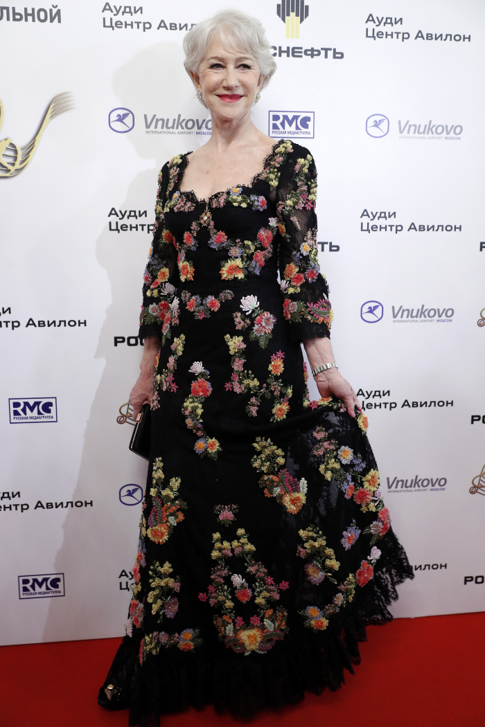 Helen Mirren stepped out in a gorgeous floral gown for an event in Russia.