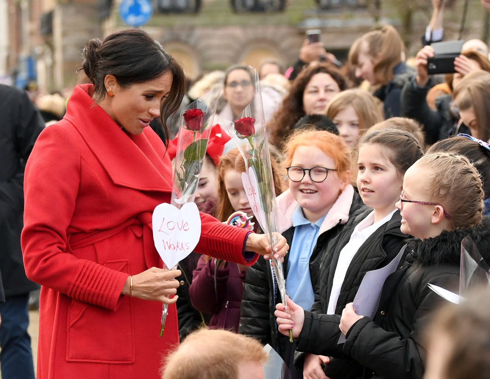 Meghan met with fans in Birkenhead in January to share some clues. Source: Getty.