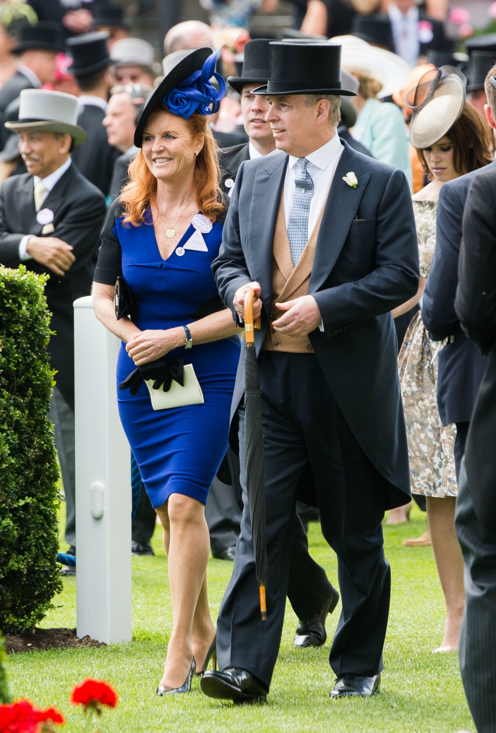 Sarah Ferguson and Prince Andrew were pictured sharing a laugh at the Royal Ascot in 2015. Source: Getty