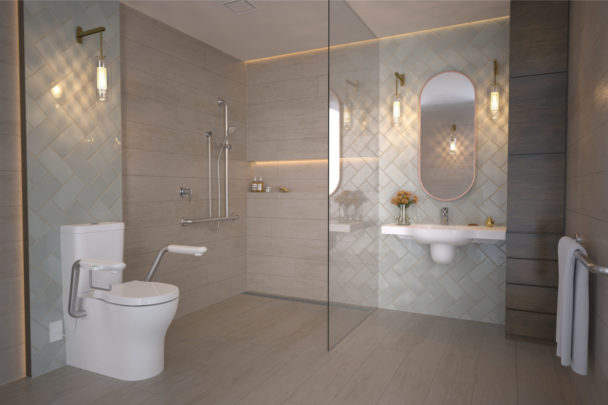 When integrated into a bathroom renovation, grab rails are much easier to blend in to the decor