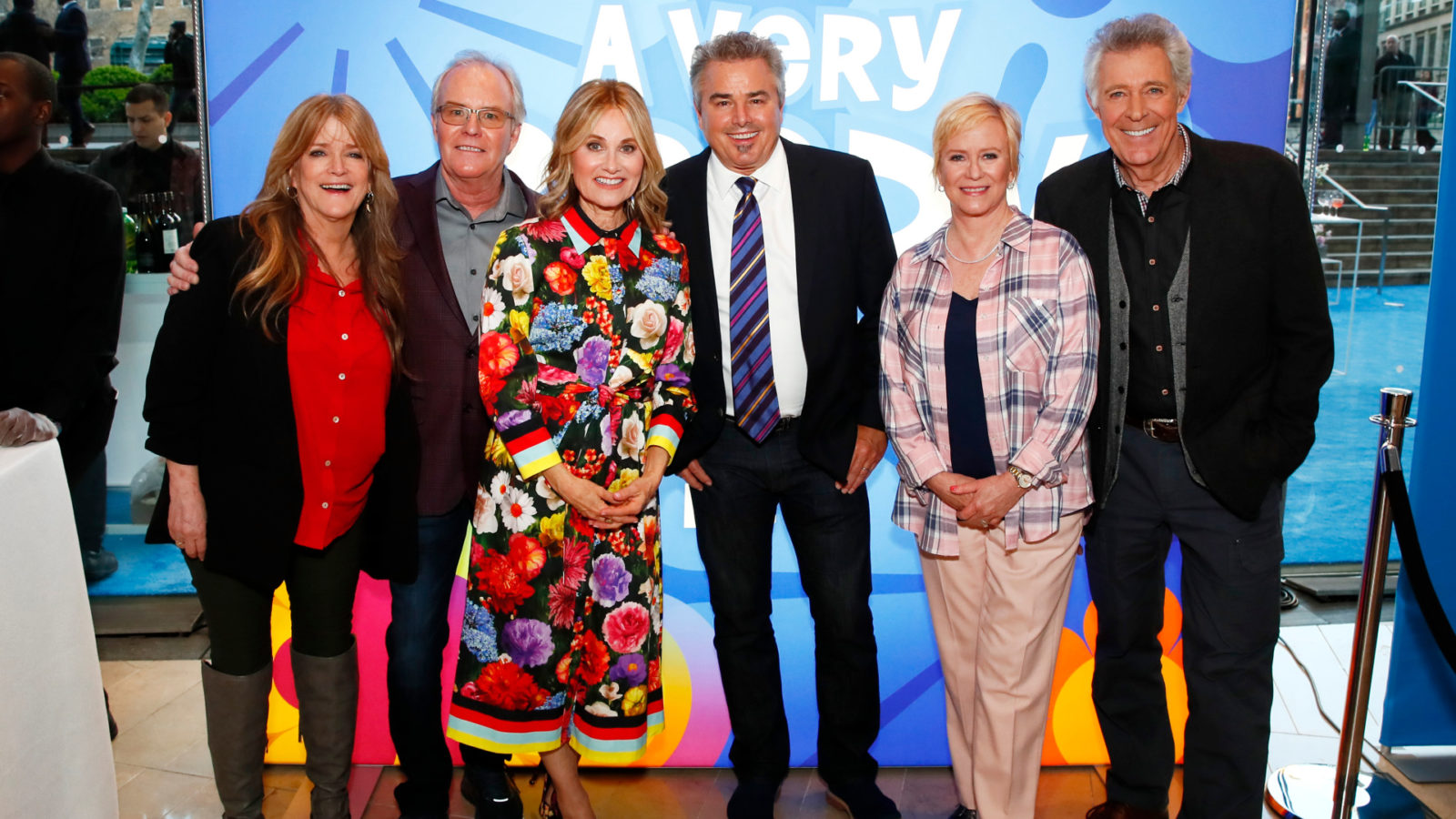 The Brady Bunch kids Susan Olsen, Mike Lookinland Maureen McCormick, Christopher Knight, Eve Plumb, and Barry Williams pose together at an event in New York city on Wednesday. Source: Getty