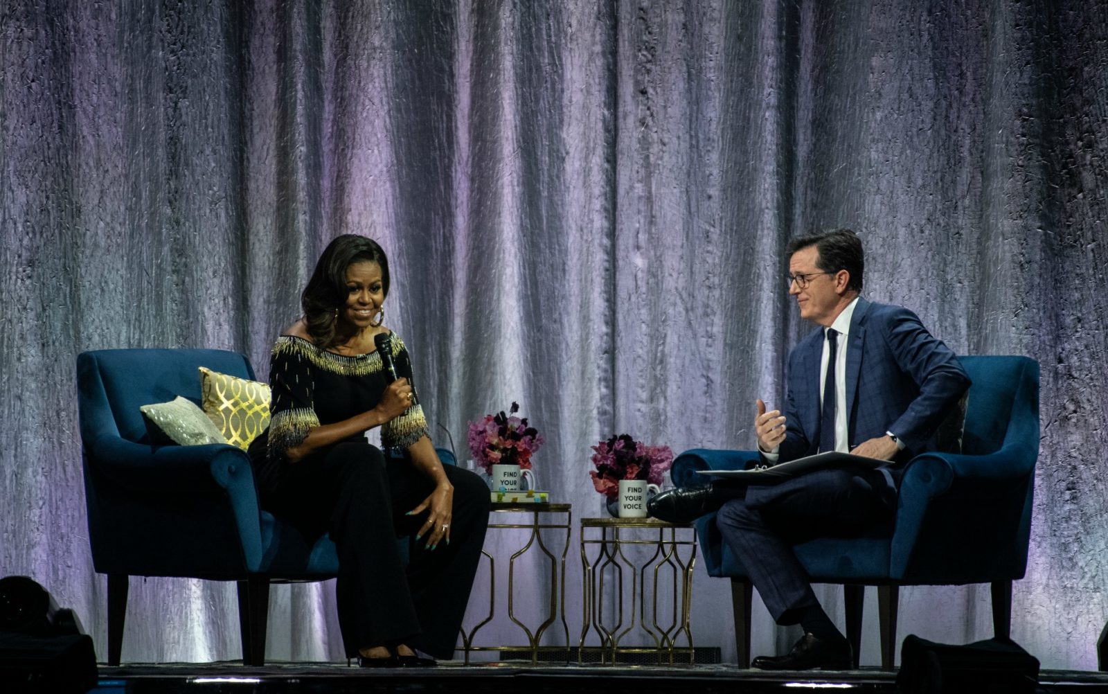 Michelle Obama promoting her new memoir, Becoming, at London's O2 on Sunday. Source: Getty