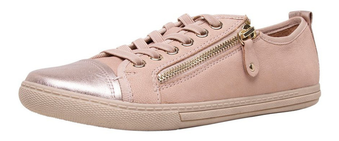 The Supersoft by Diana Ferrari Alfie Sneaker is available in rose gold, olive or blue suede.