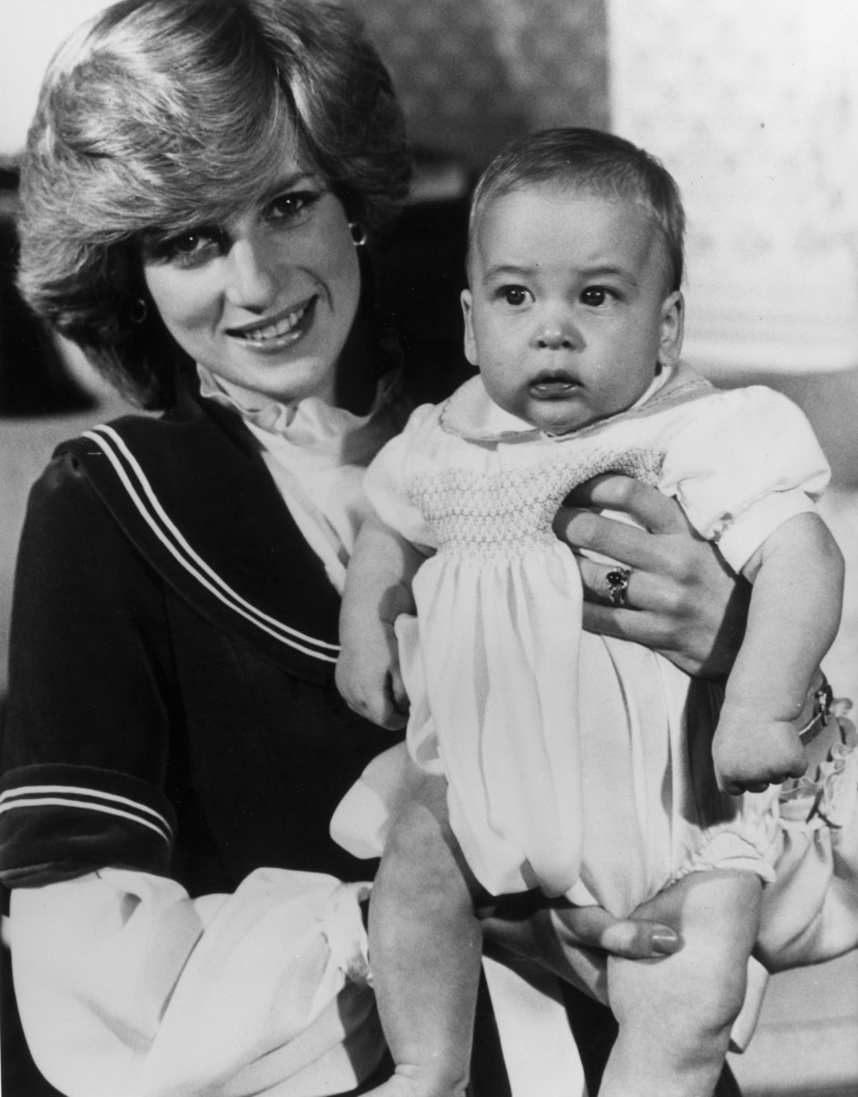 Prince William with his mum Diana in 1982. Source: Getty.