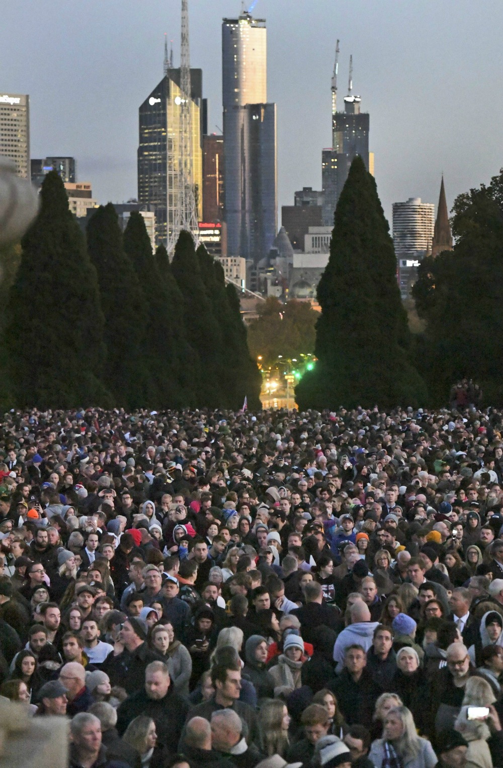 Thousands gathered in Melbourne for the service. Source: Getty.