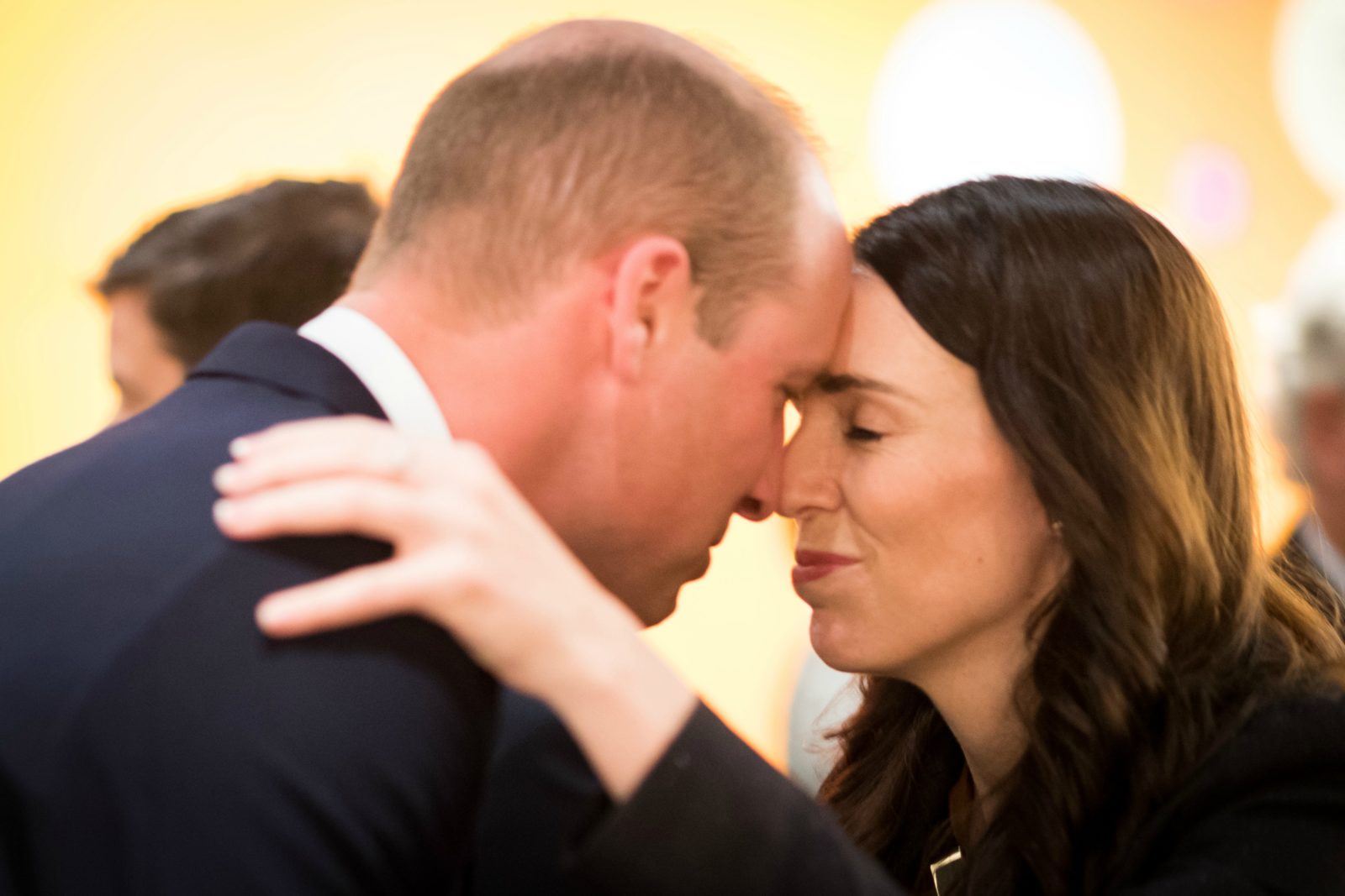 Prince William greeted Jacinda Ardern with a traditional Maori greeting. Source: Getty.