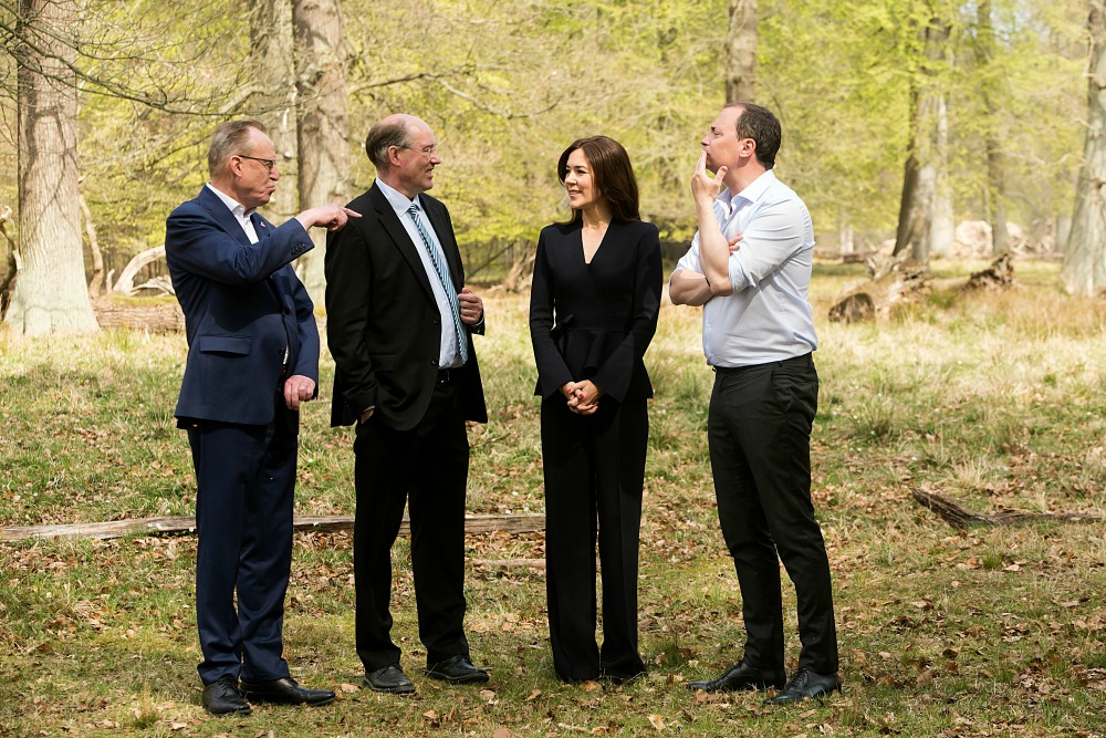 Princess Mary stood out in the bold black suit. Source: Getty.