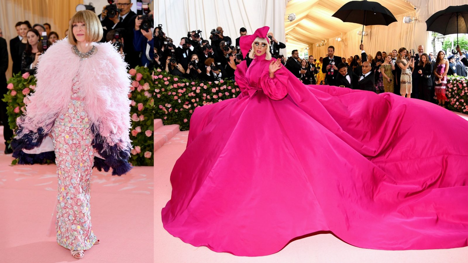 Anna Wintour and Lady Gaga chose to wear pink for the Met Gala. 