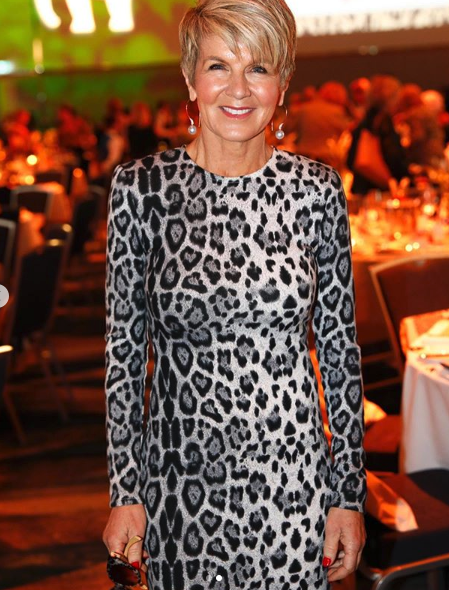 Glamorous Julie Bishop looks sensational in skintight leopard-print