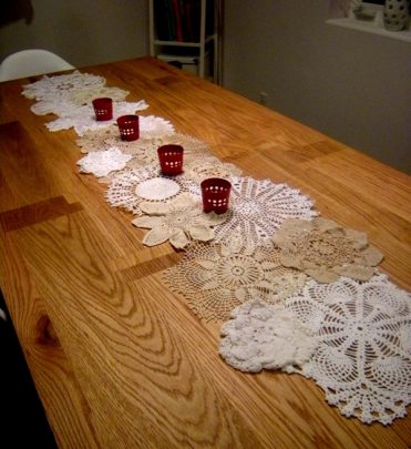 doily christmas table runner